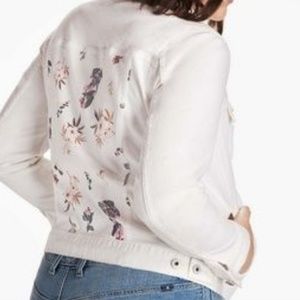 Lucky Brand Trucker Floral Back Denim Jacket  Sz S